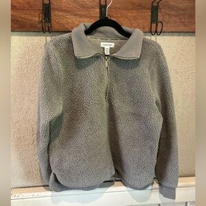 Calvin Klein | Step Hem Cozy Gray Sherpa Pullover Medium